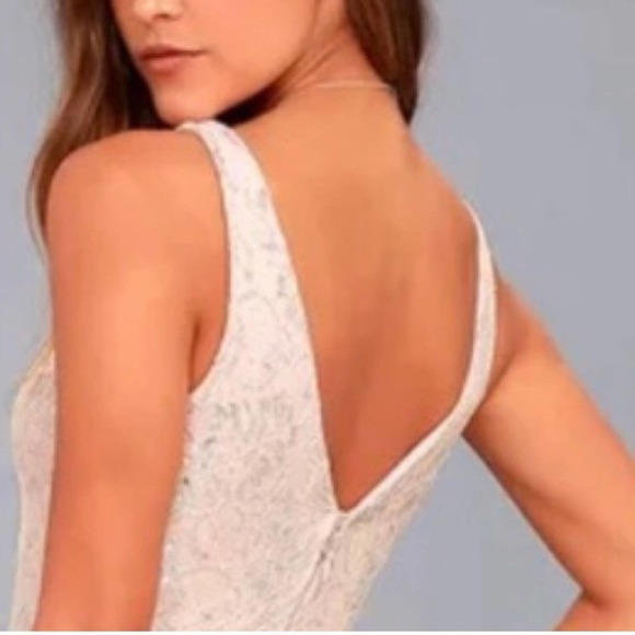 Lulus Gleam and Glam Blush Lace Maxi - Picture 6 of 10